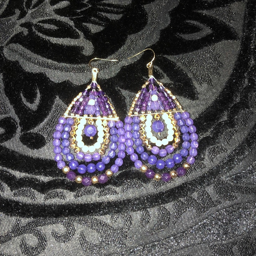 Purple fashion earrings